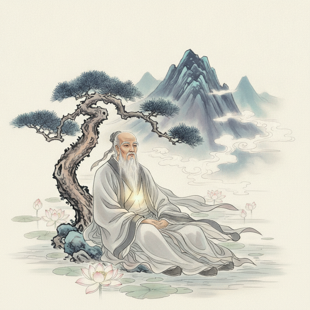 Vị ẩn sĩ tượng trưng Hóa Khoa dùng trí tuệ chữa lành vết thương Hóa Kỵ.